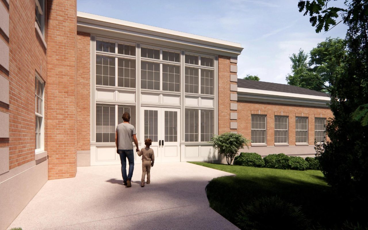 Architectural rendering of the renewed entrance at 440 Ridge Avenue